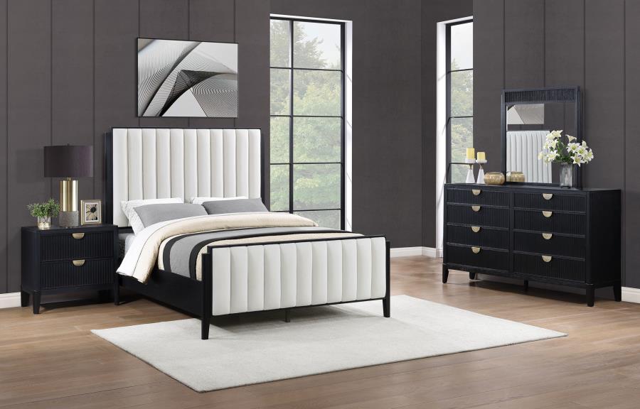 Brookmead Bedroom Upholstered Bedroom Set Black 4 or 5 pieces