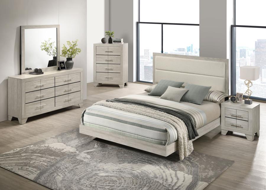 Trenton 4 - 5 piece Queen or Eastern King Bedroom Set Rustic Cream