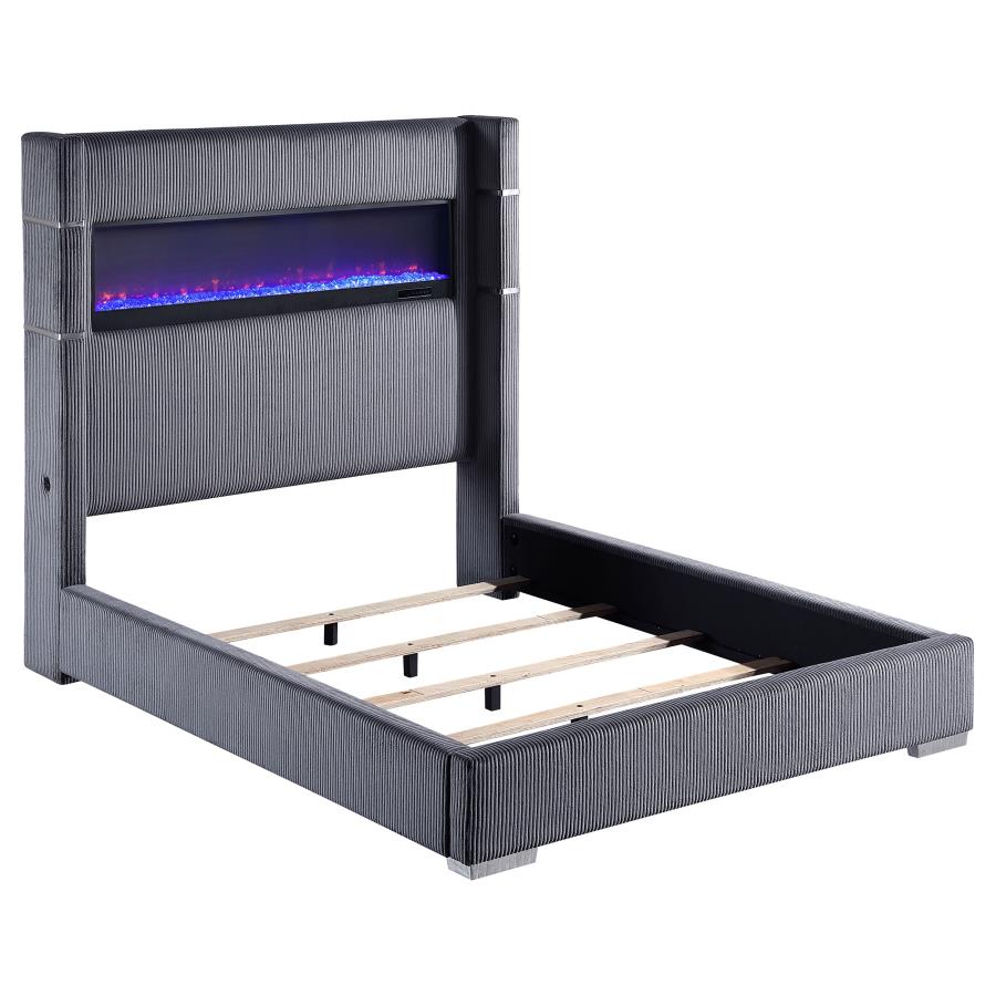 Tisdall Upholstered Flame Visualizer Bed Cream