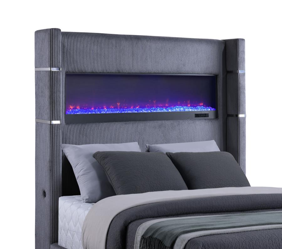 Tisdall Upholstered Flame Visualizer Bed Cream