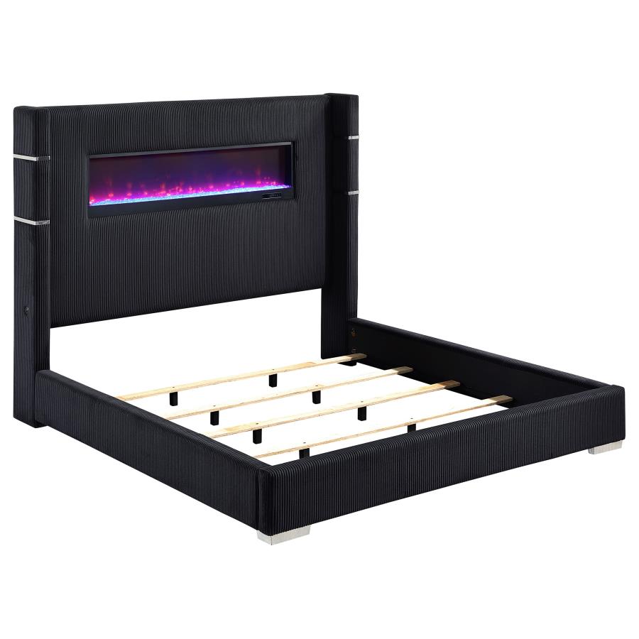 Tisdall Upholstered Flame Visualizer Bed Cream