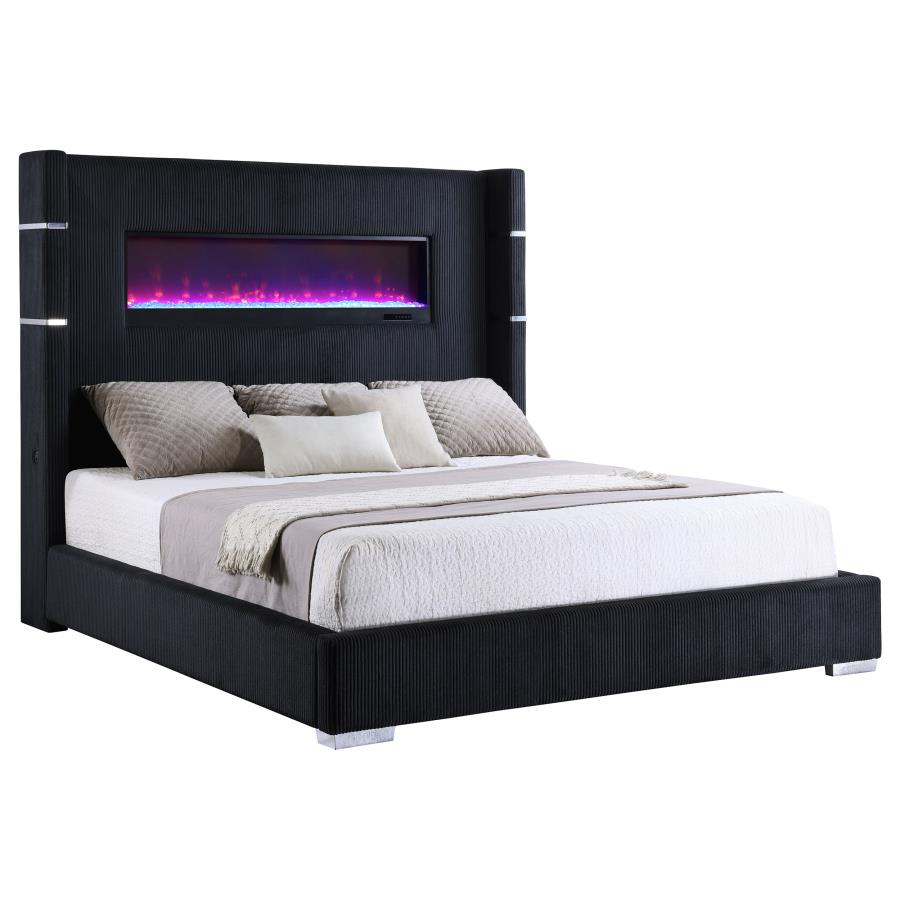 Tisdall Upholstered Flame Visualizer Bed Cream