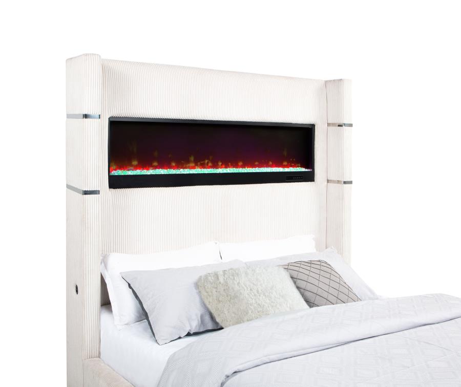 Tisdall Upholstered Flame Visualizer Bed Cream
