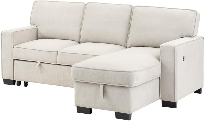 Estelle Fabric Reversible Sleeper Sectional with Storage