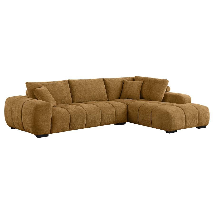 Camacho Upholstered Sectional Sofa, optional extra Ottman Set Amber