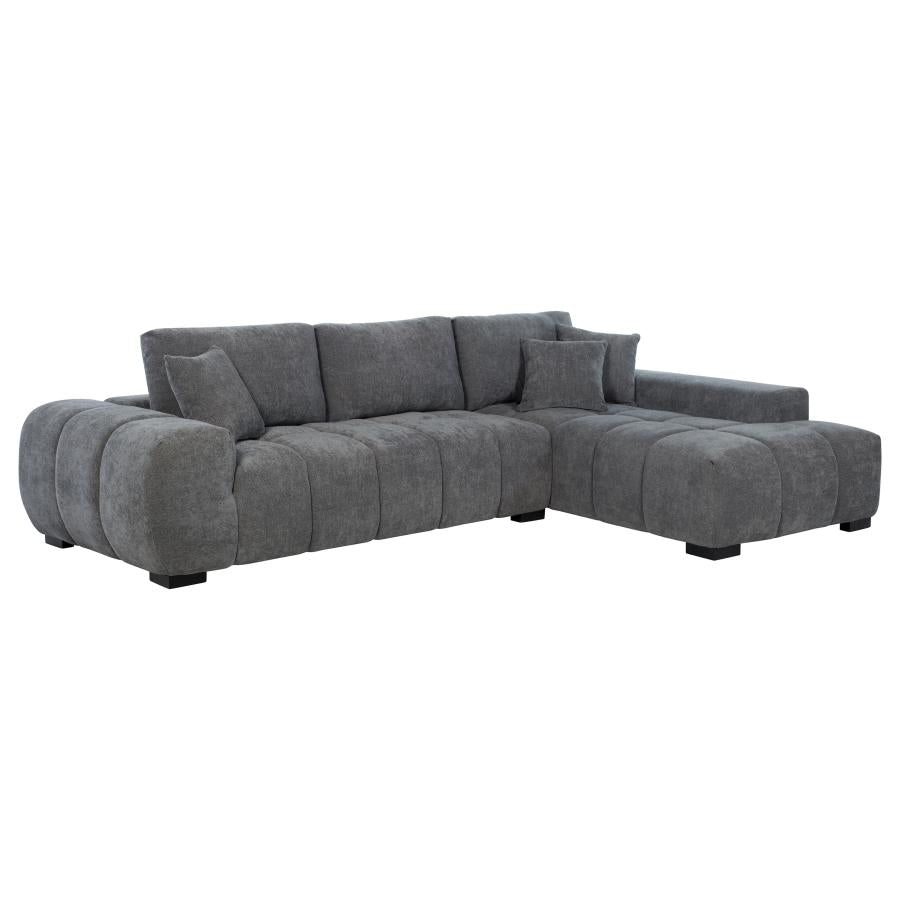 Octavia Upholstered Sectional Sofa, optional extra Ottman Set Amber
