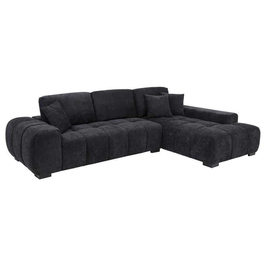 Octavia Upholstered Sectional Sofa, optional extra Ottman Set Amber
