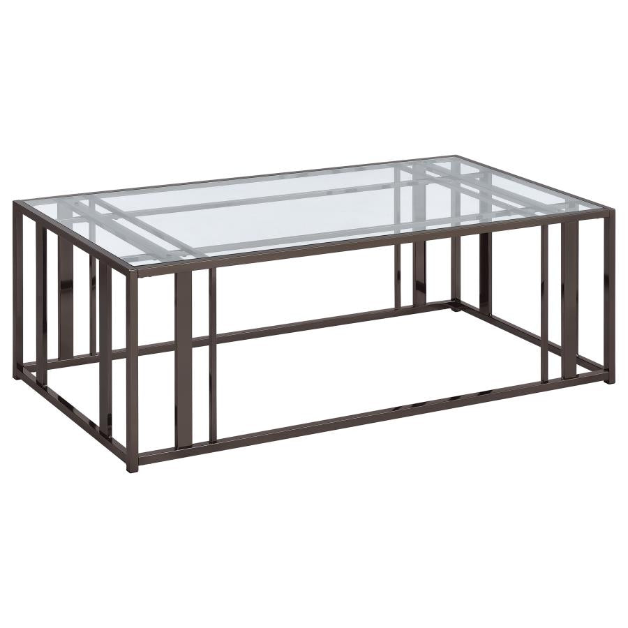 Adri Rectangular Glass Top Coffee Table