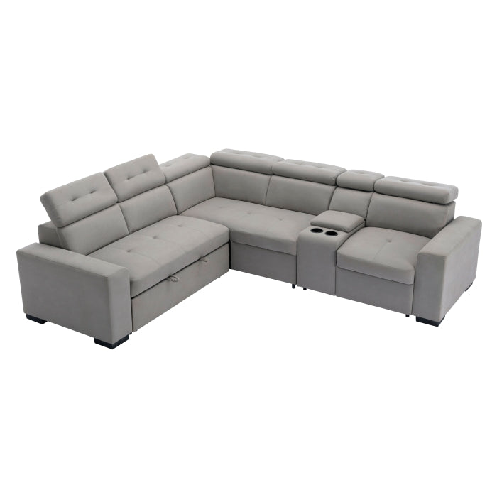 Farrah 3-Piece Sectional with Adjustable Headrests, Sleeper