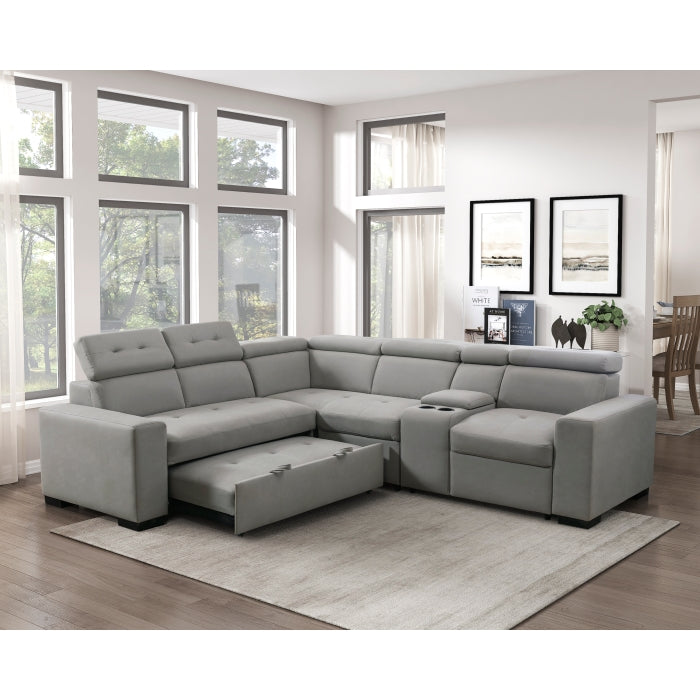 Farrah 3-Piece Sectional with Adjustable Headrests, Sleeper