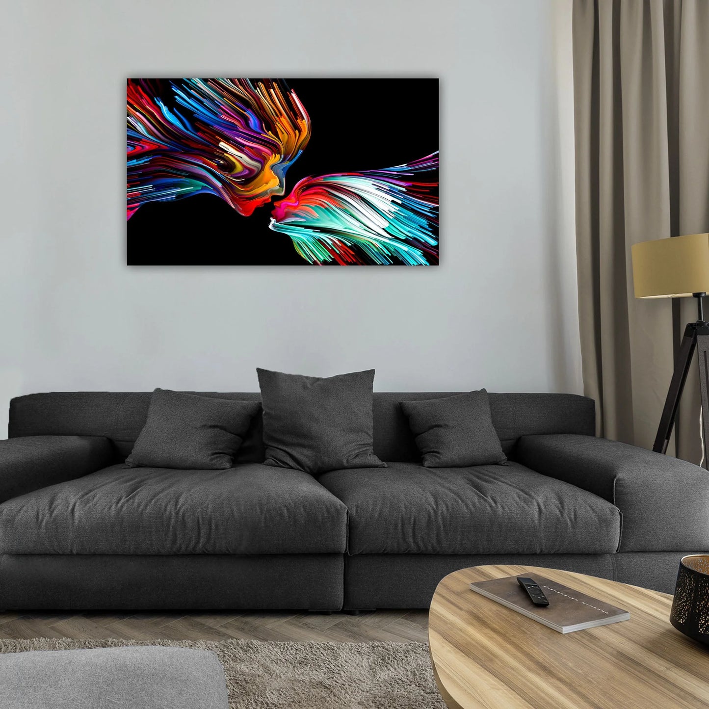 Faces abstract tempered glass wall art