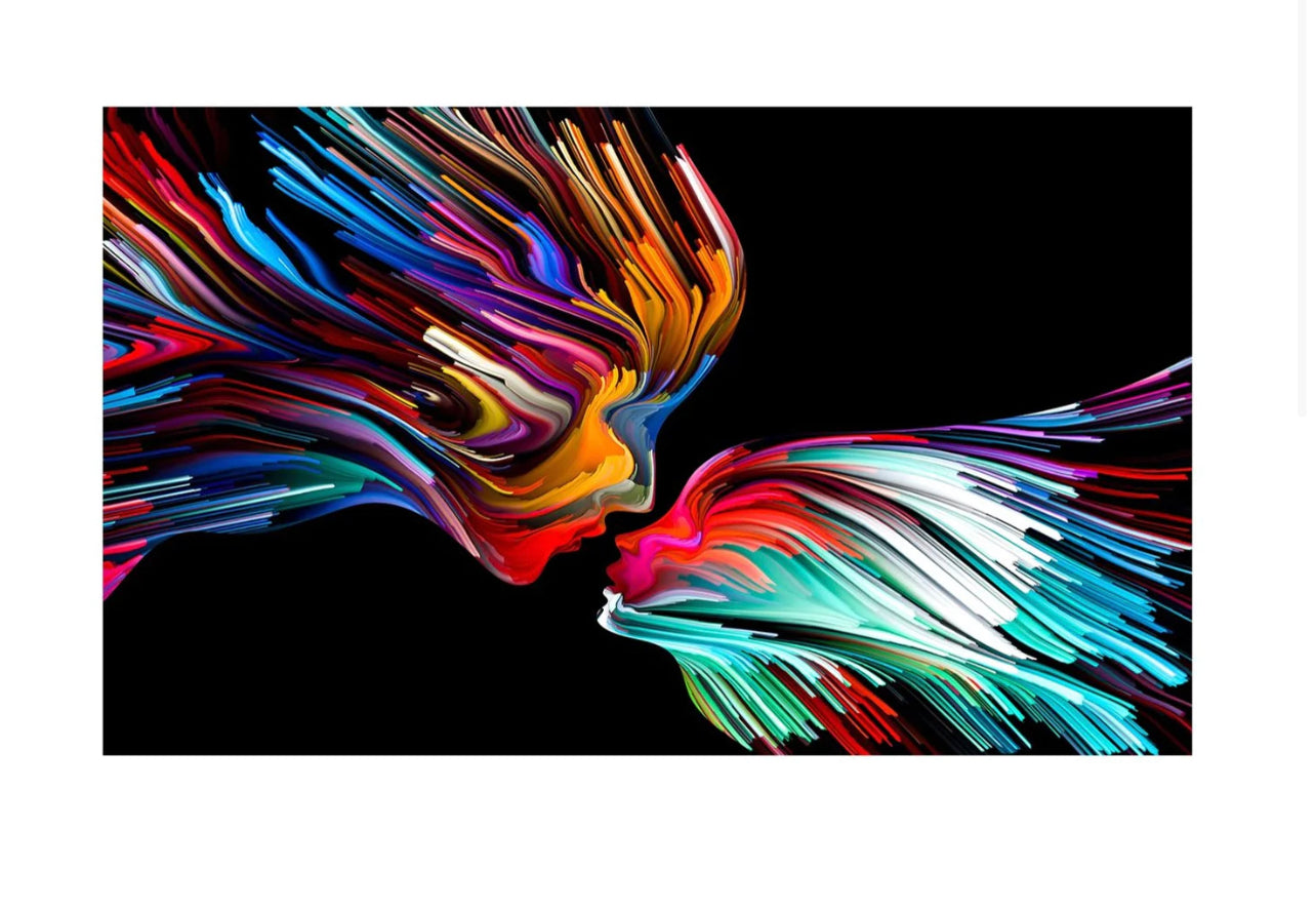 Faces abstract tempered glass wall art