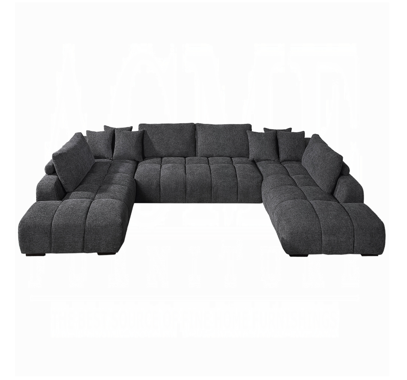 Amary 3 piece Upholstered linen sectional U Sofa