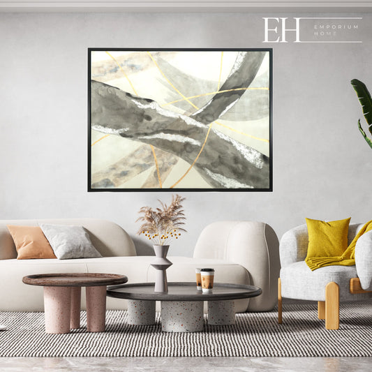 Taupe Abstract Wall Art Canvas Painting