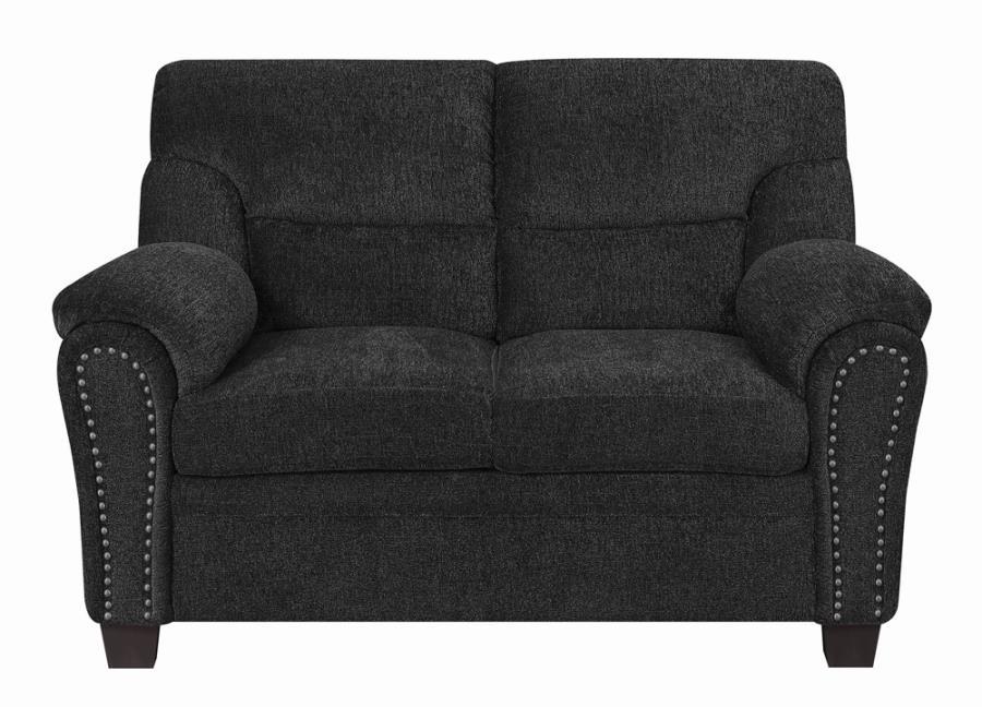 Clemintine - Upholstered Loveseat with Nailhead Trim