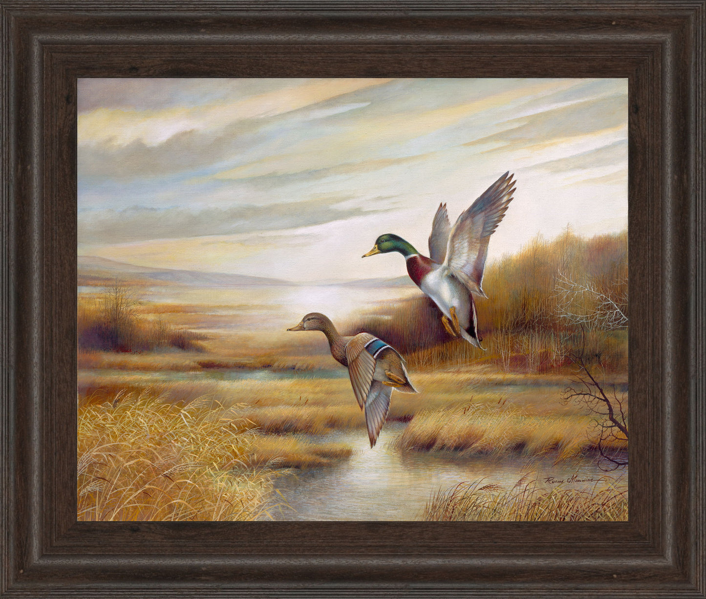 Promotional Line Ducks - 22 x 26 Wall Art - Light Brown