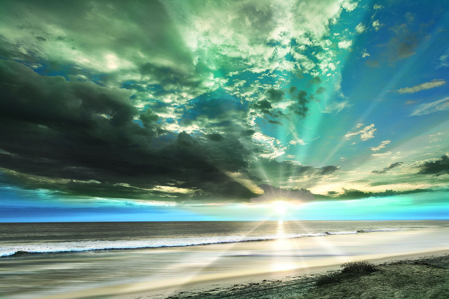 Framed - Pacific Coast Sunset By A. Shoemaker