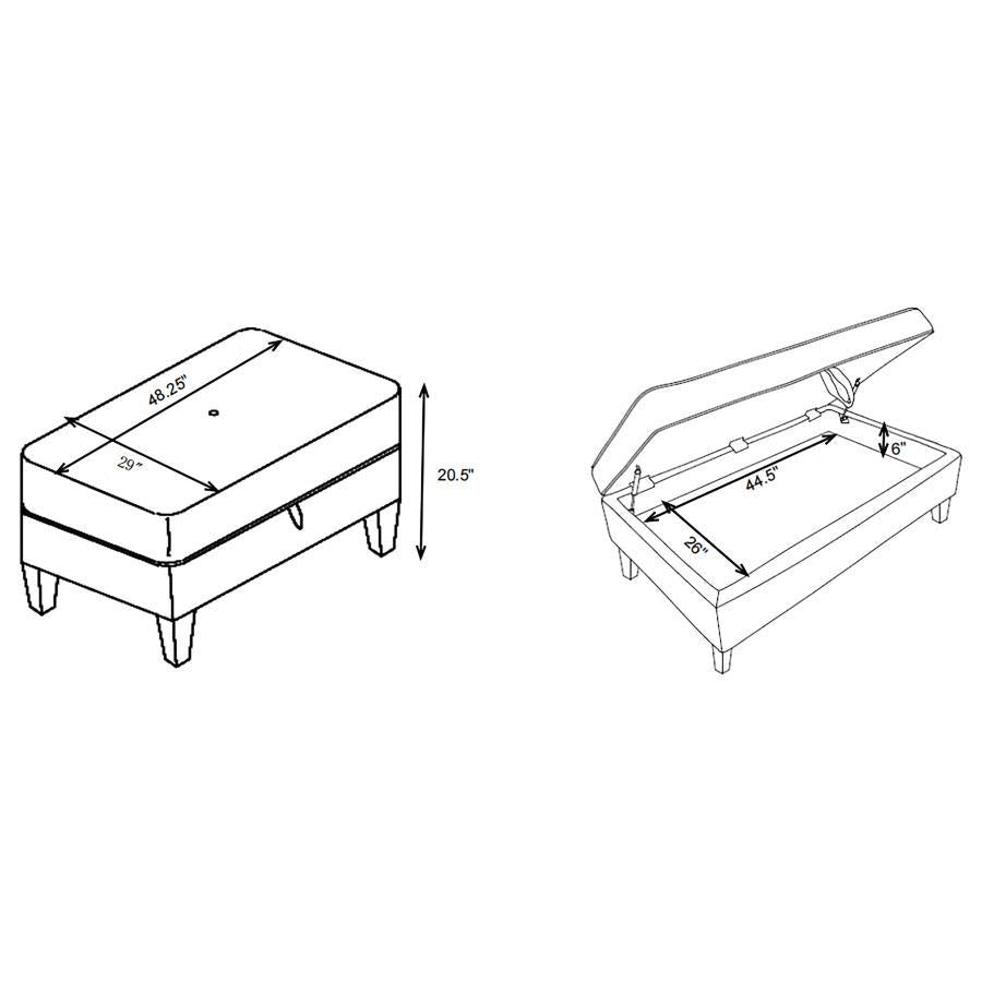 Mcloughlin - Upholstered Storage Ottoman - Beige