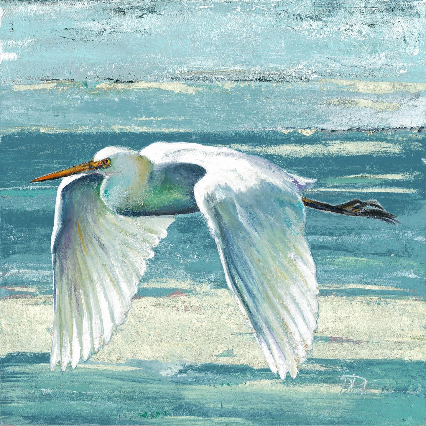 Framed Small - Great Egret II By Patricia 39 X 39