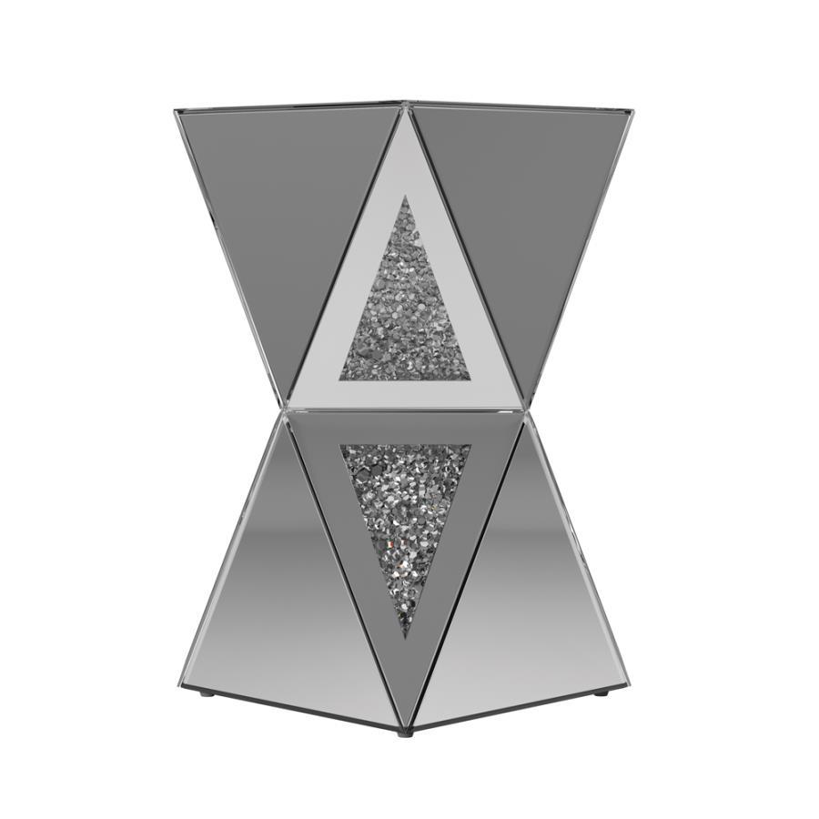 Matheo - Gepmetric Side Table - Pearl Silver