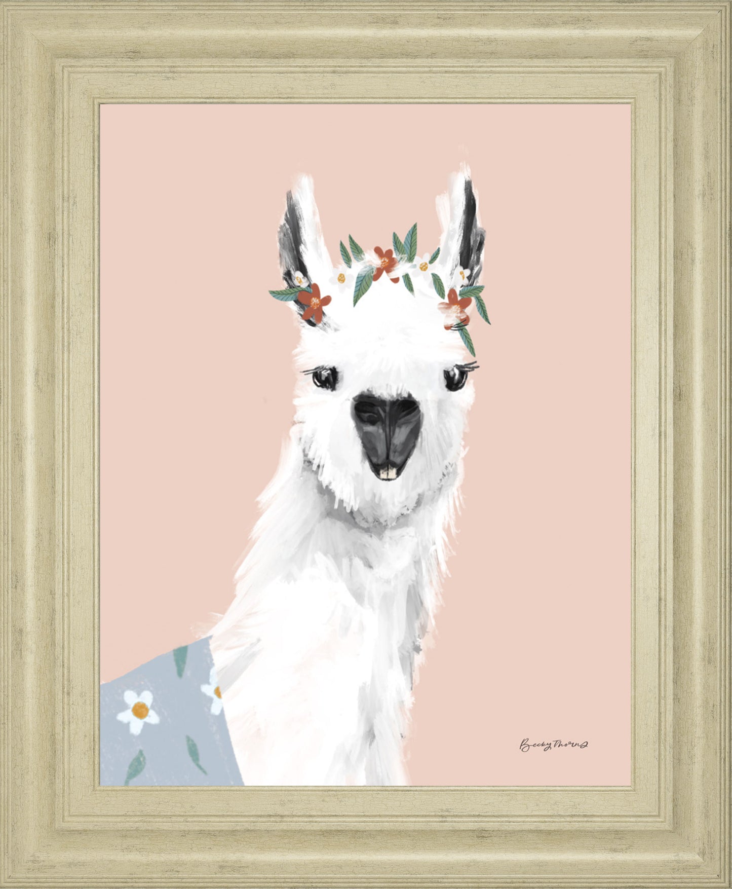 Delightful Alpacas I By Becky Thorns - Framed Print Wall Art