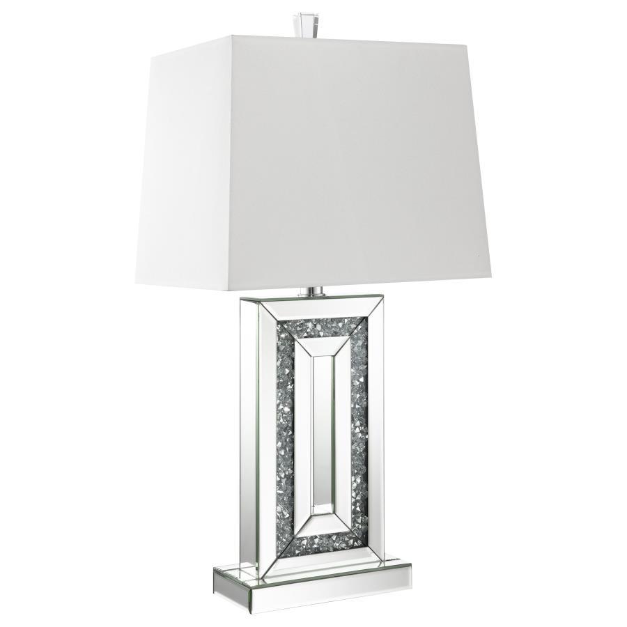 Ayelet - Table Lamp With Mirror Tile Base - Pearl Silver