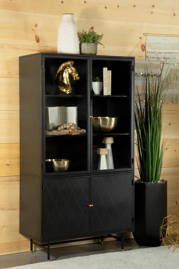 Santiago - Accent Cabinet With Trestle Base - Black