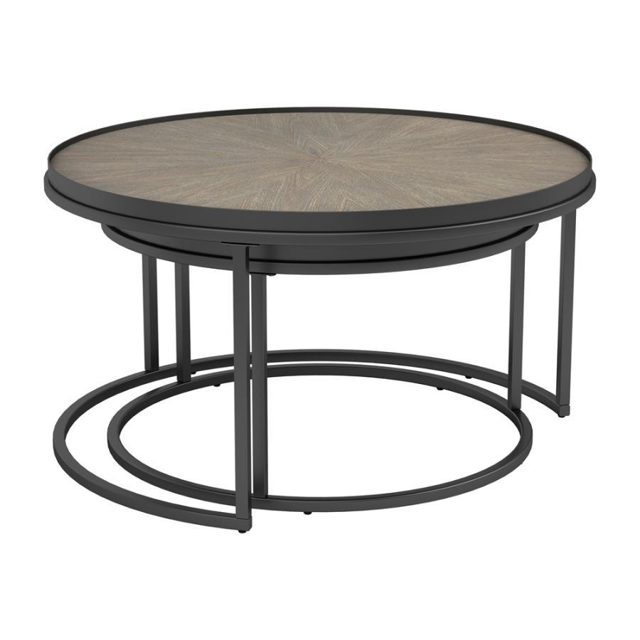 Rodrigo - 2-piece Round Nesting Tables - Brown