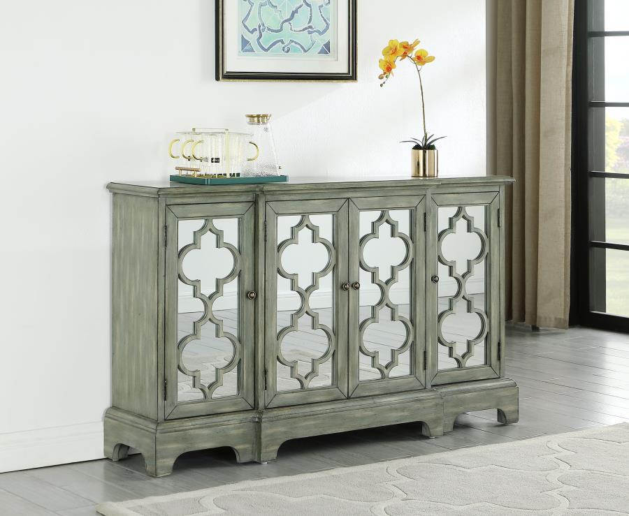 Erigeron - 4-door Accent Cabinet - Gray