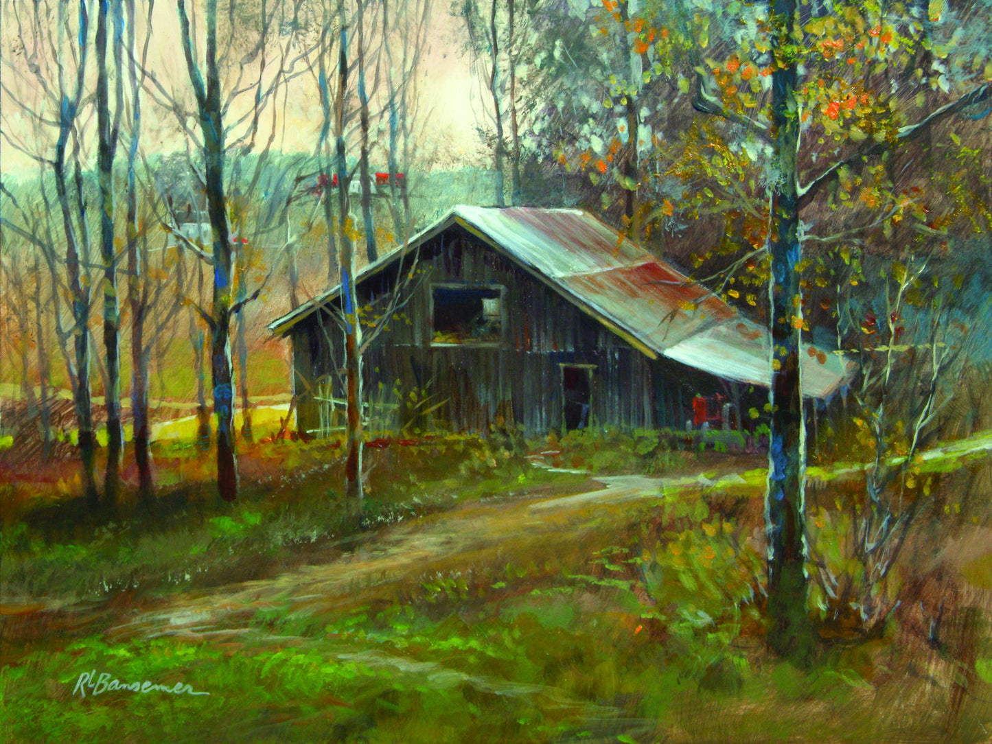 Framed Small - Pinnacle Mountain Barn By Roger Bansemer