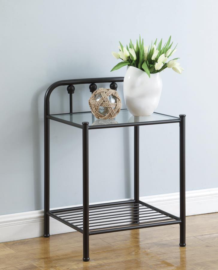 Livingston - 1-Shelf Nightstand Black