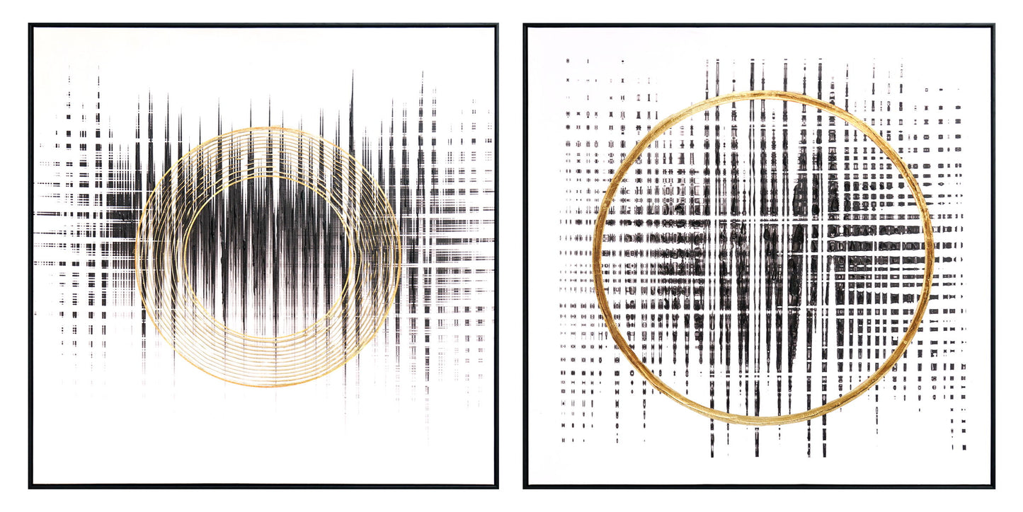 Hd Print Textured Canvas Foil In Frame 39 X 78 (Set of 2)