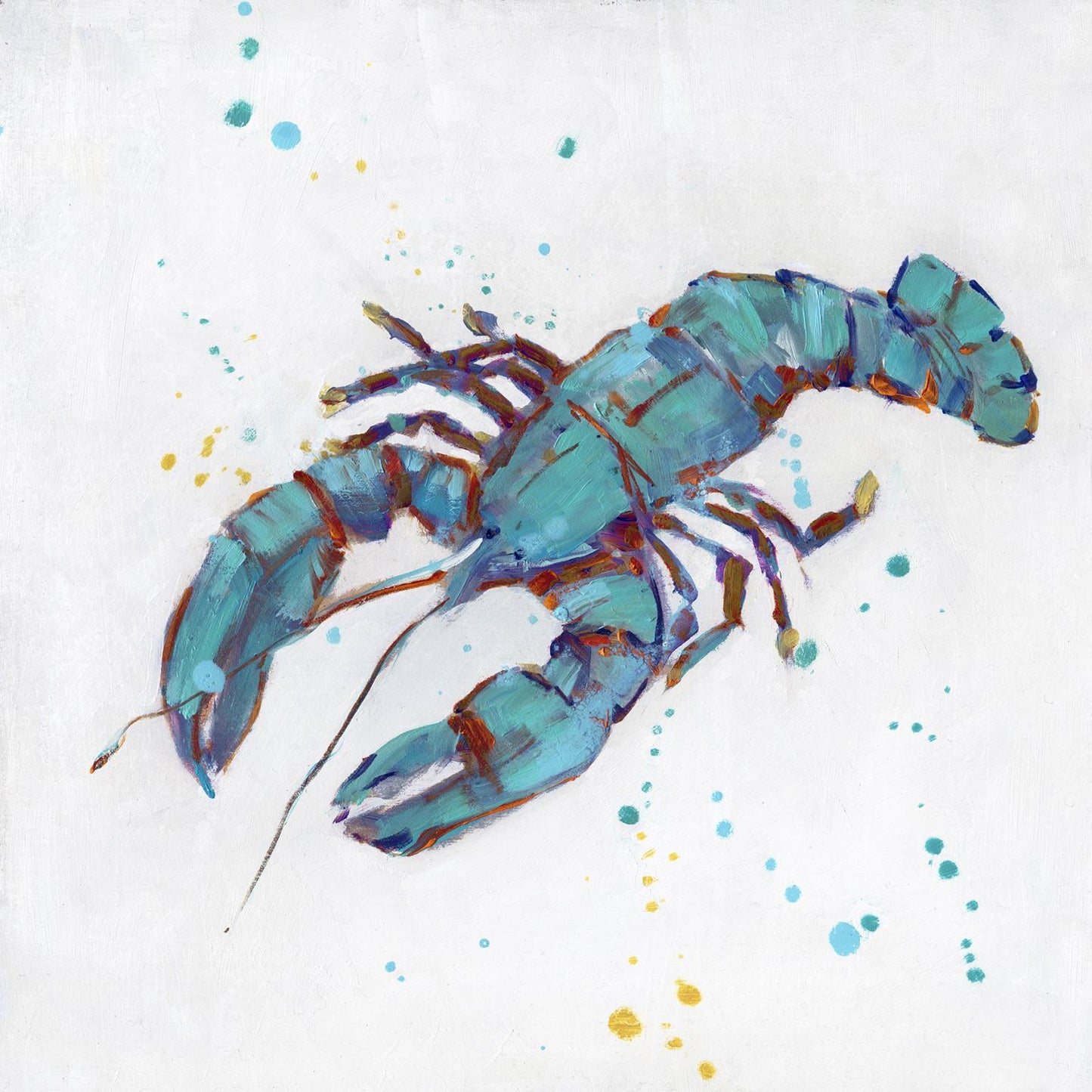 Framed Small - Bubbly Blue Lobster By Sally Swatland