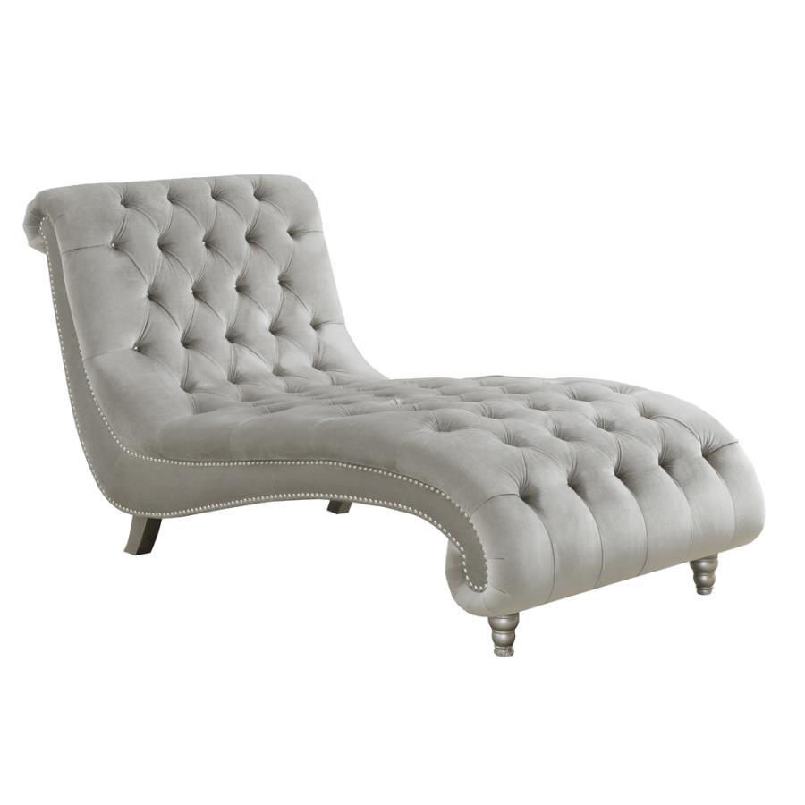 Coaster - Tufted Cushion Chaise with Nailhead Trim