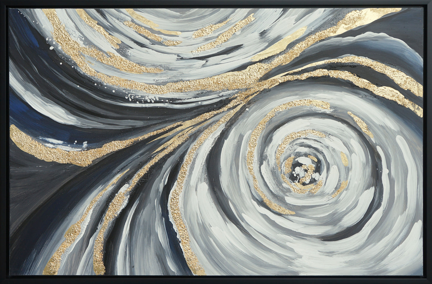 Hand Painted Textured Canvas With Foil In Frame 32 x 47