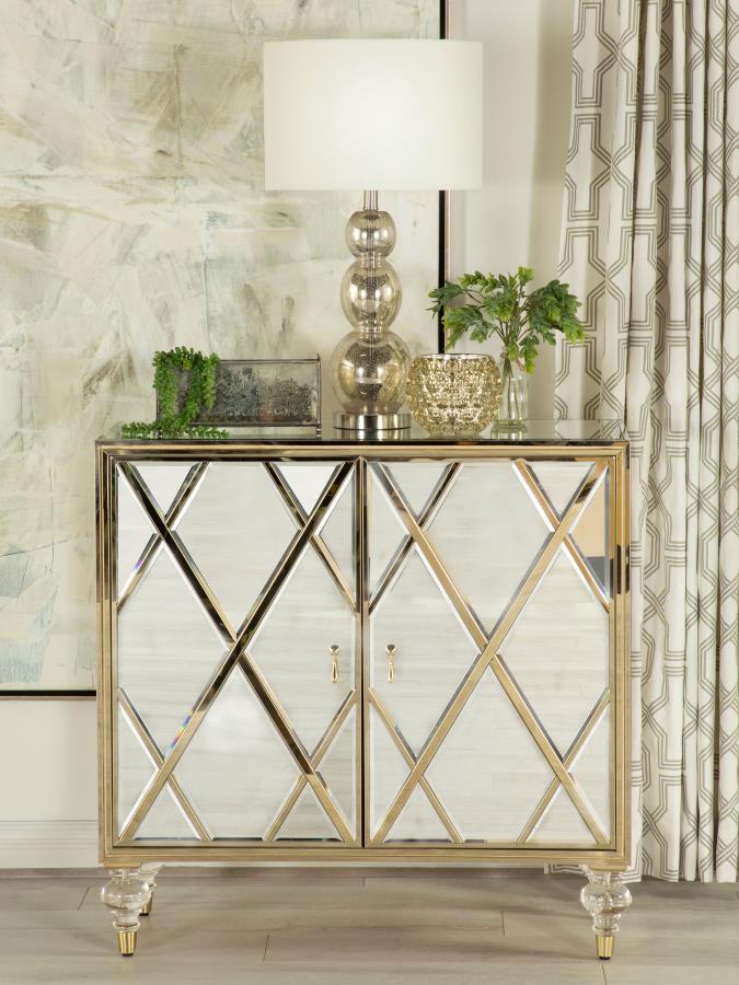 Astilbe - Accent Cabinet With Latticed Design - White