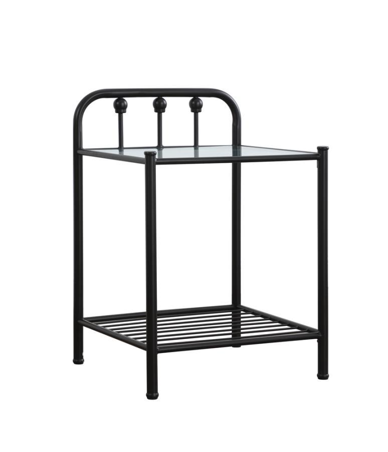 Livingston - 1-Shelf Nightstand Black