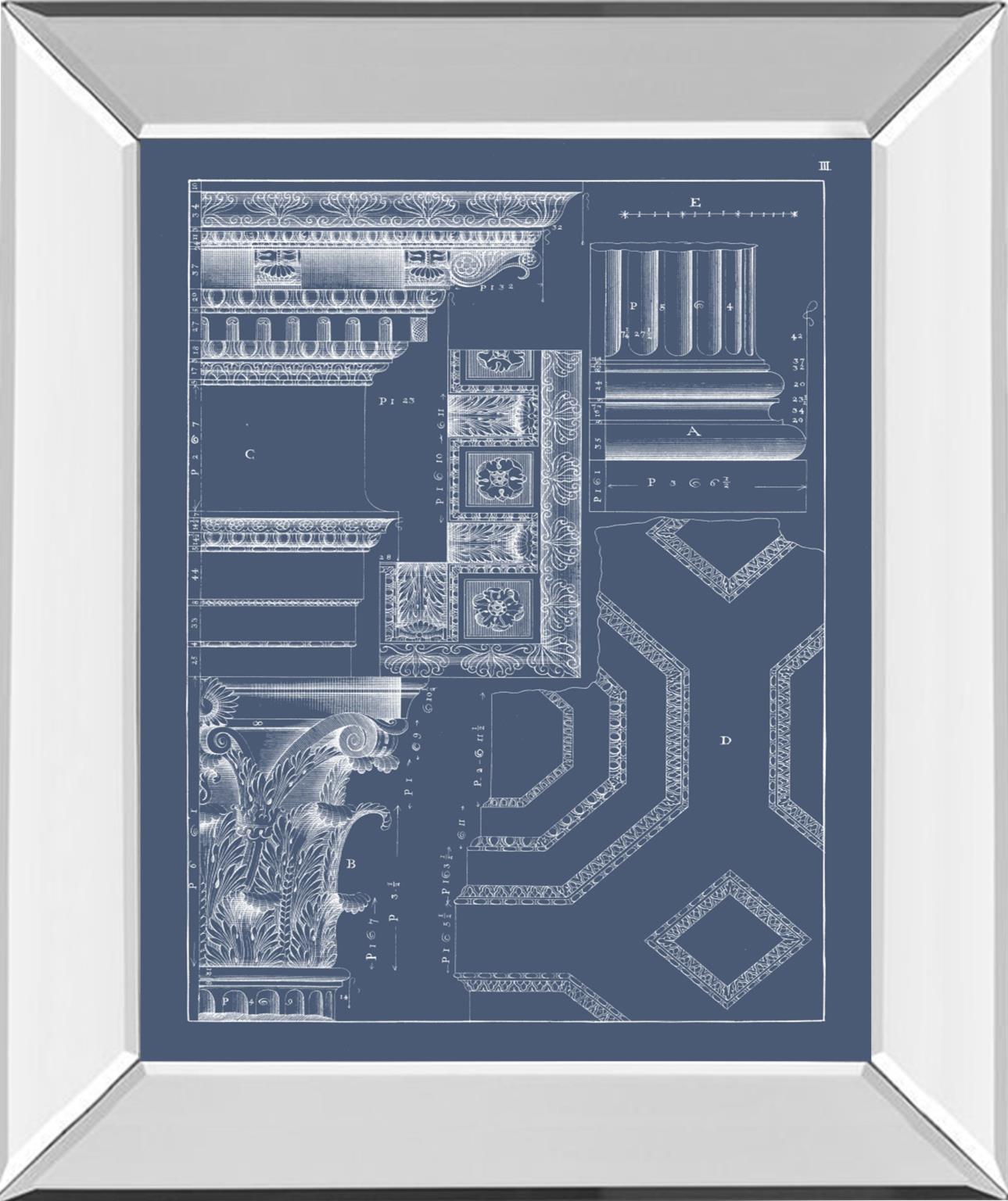Column & Cornice Blueprint IV By Vision Studio - Blue