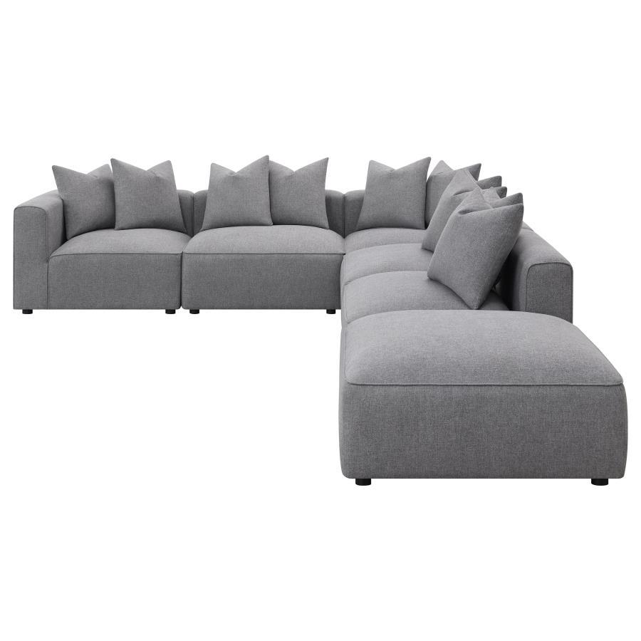 Jennifer 6-Piece Upholstered Modular Sectional Grey