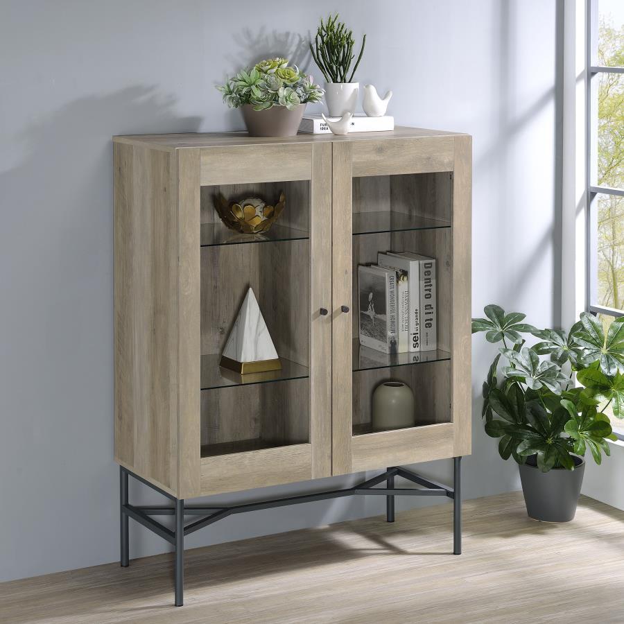 Bonilla - Accent Cabinet With Trestle Base - Light Brown