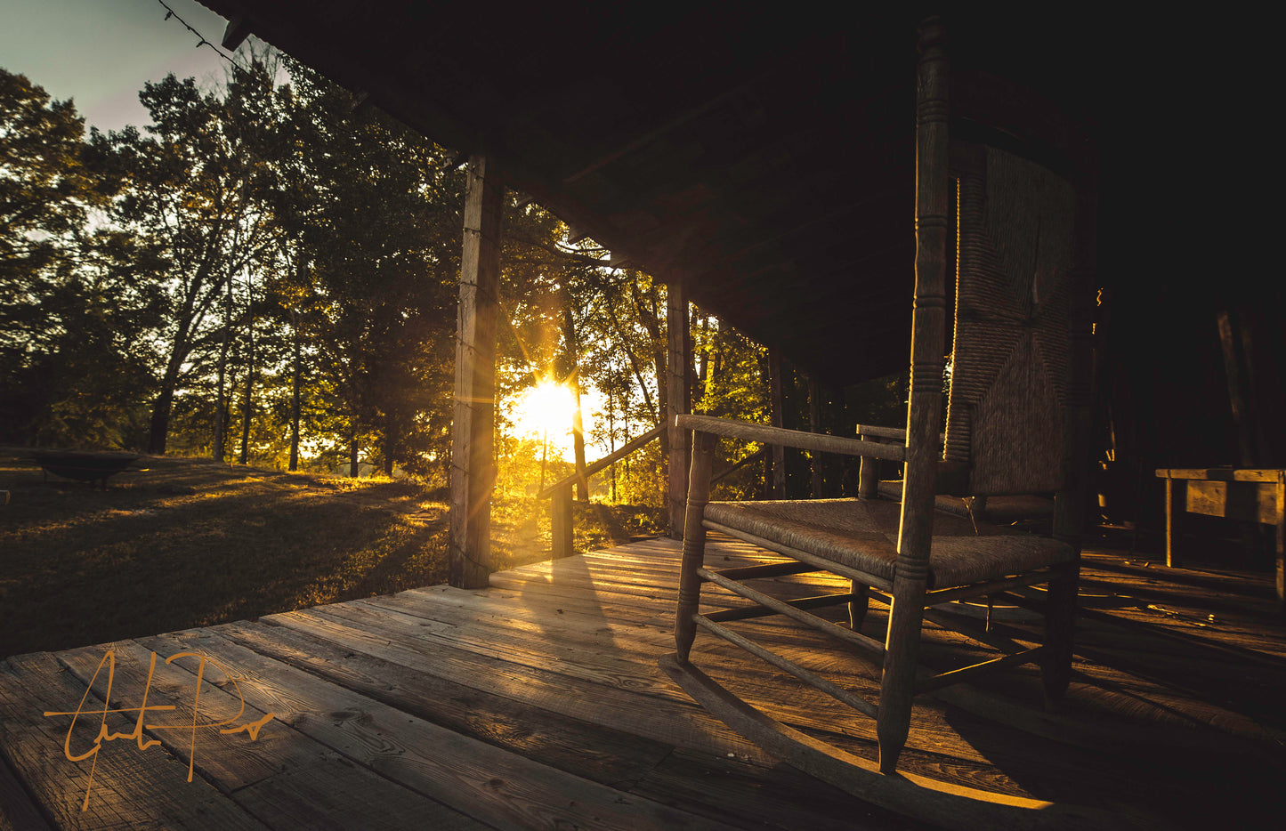 Framed Small - On The Porch By Justin Pius