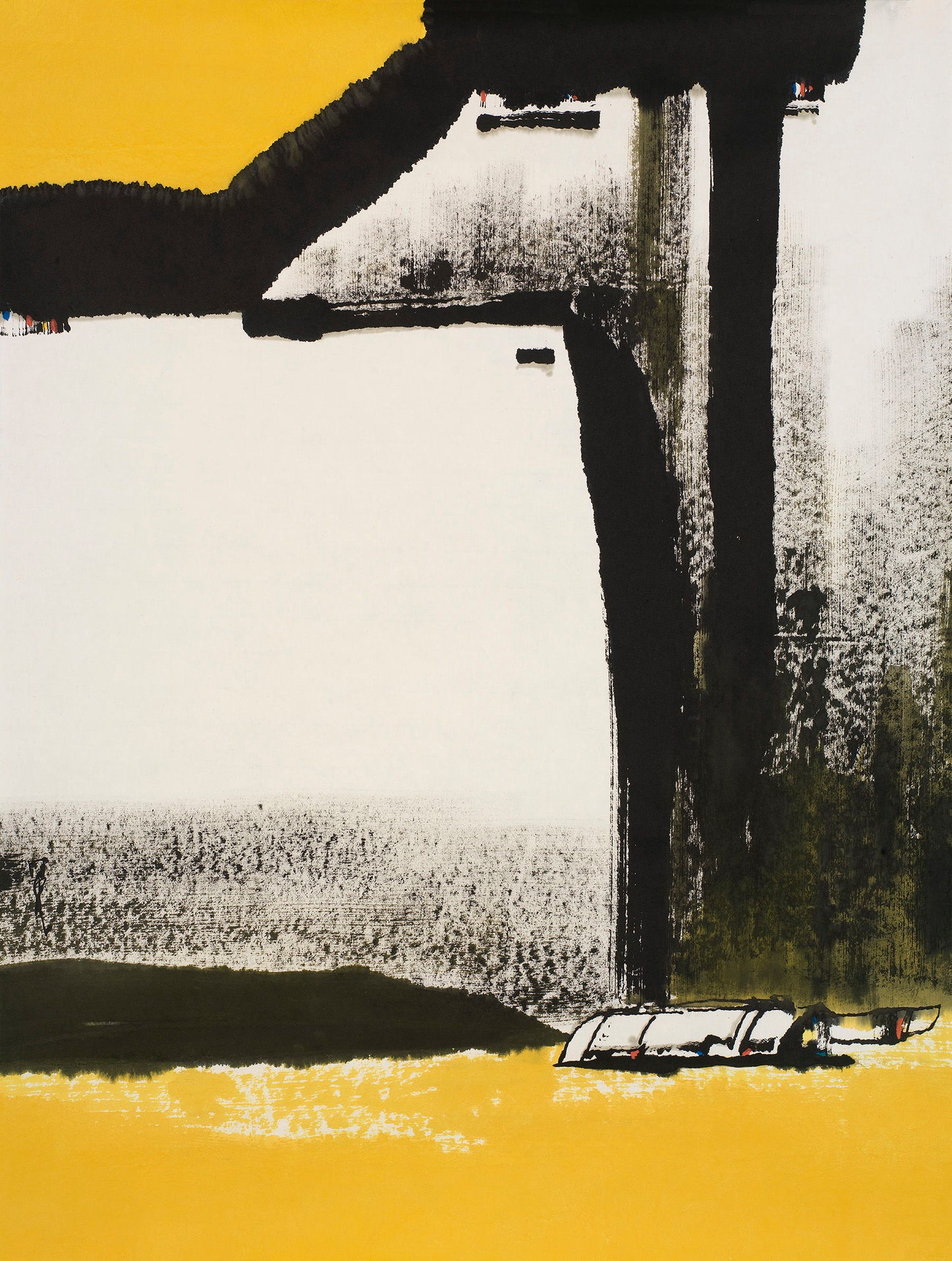 Framed Small - Yellow Abstract Vertical I By Urban Pearl Collection, Llc