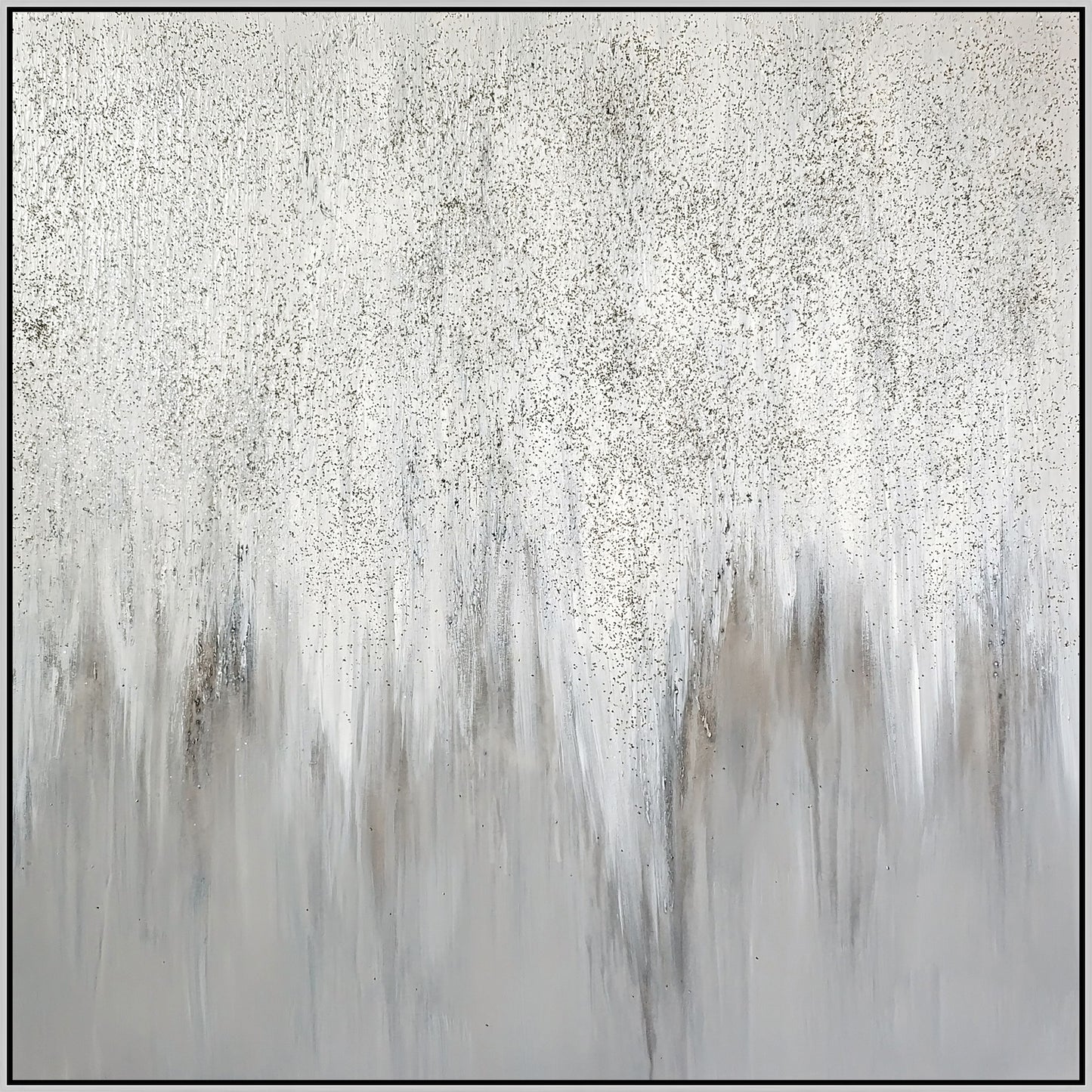 Hand Painted Textured Canvas Glitter In Frame 39 X 39