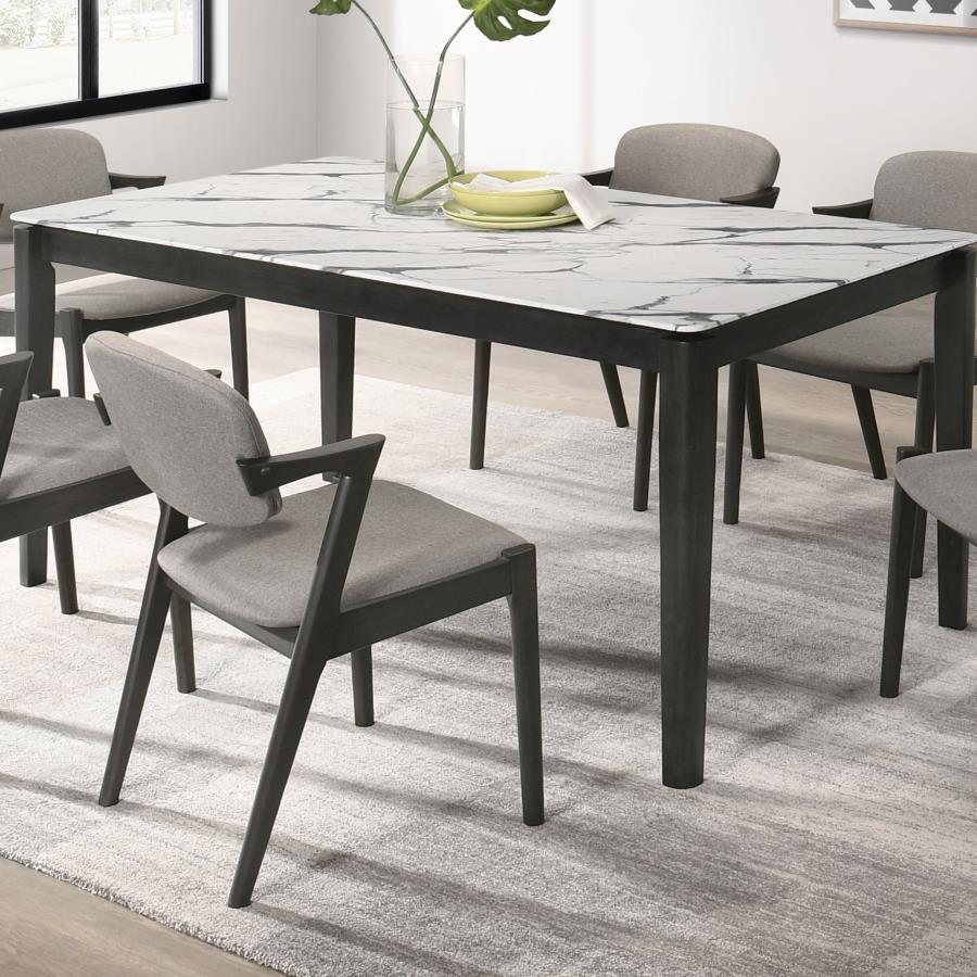 Stevie - Dining Table - Gray And White