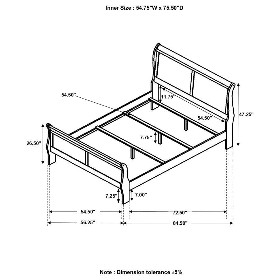 Louis Philippe - Kids & Teens Panel Sleigh Bed
