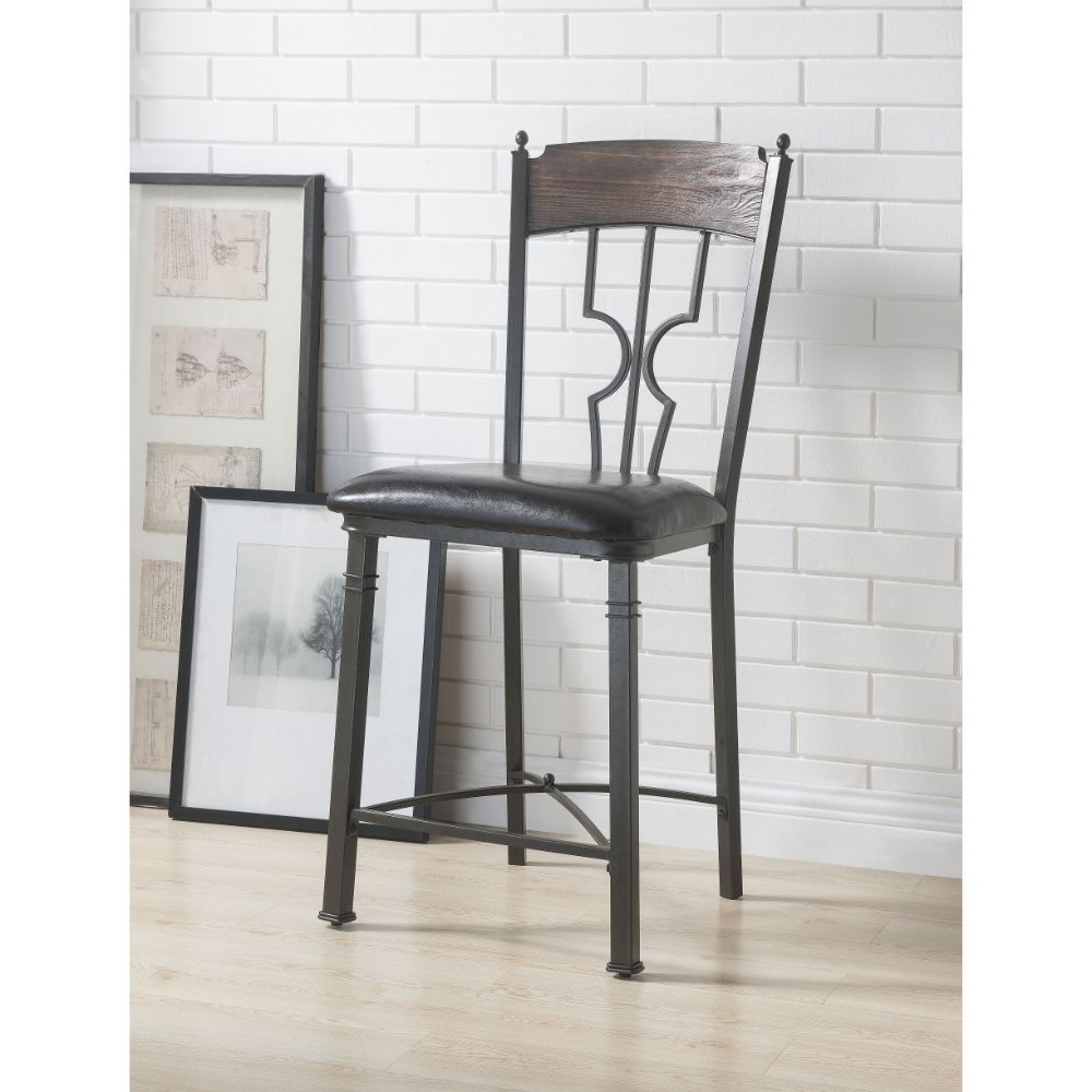 Lynlee - Counter Height Chair (Set of 2) - Espresso PU & Dark Bronze