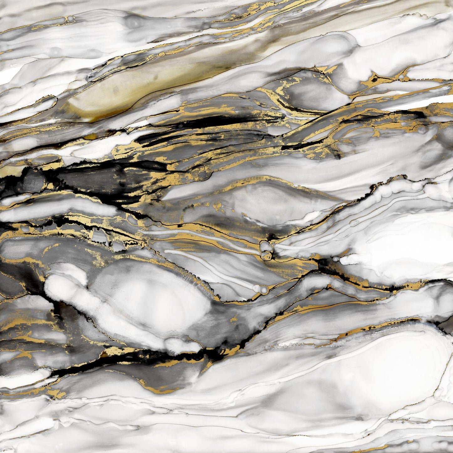 Framed Small - Marbled Gold I By Carol Robinson