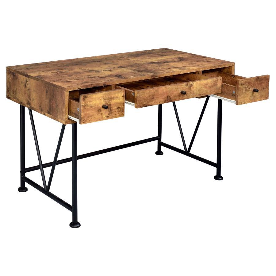 Analiese - 2 Piece Home Office Set (Desk and Bookcase) - Antique Nutmeg