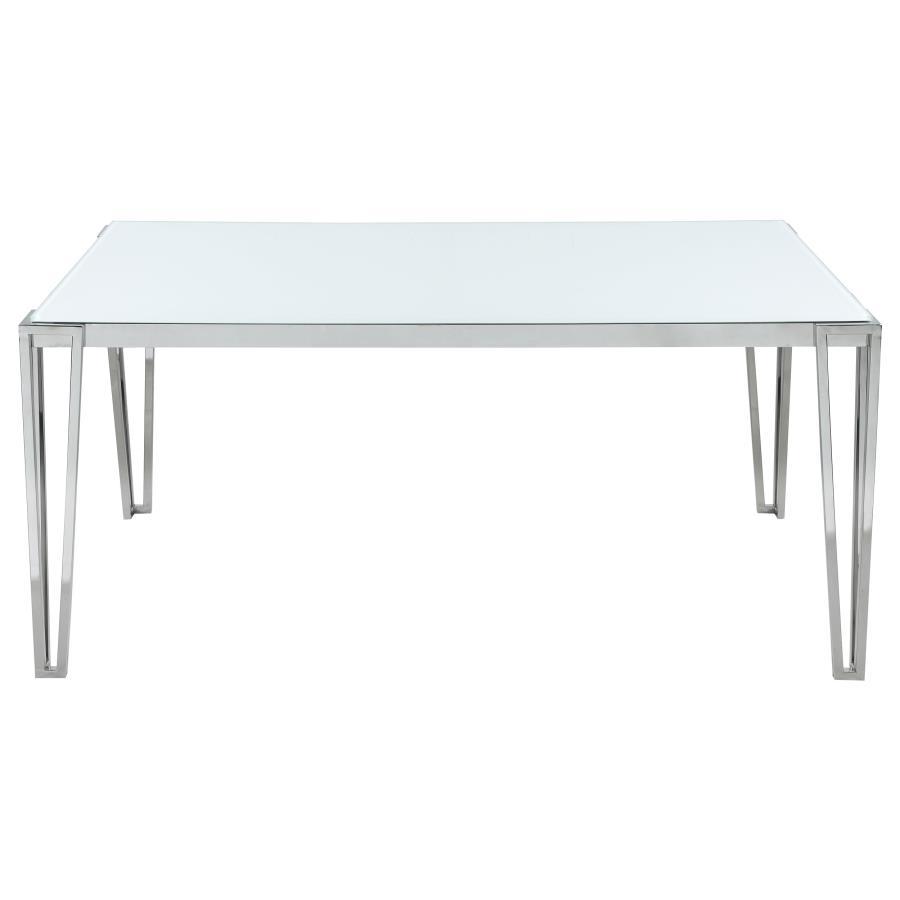 Pauline - Rectangular Dining Table With Metal Leg - White