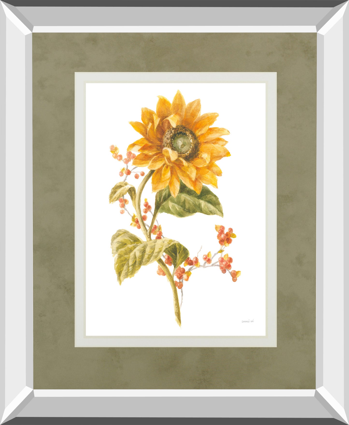 Floursack Autumn I On White By Danhui Nai Mirrored Frame